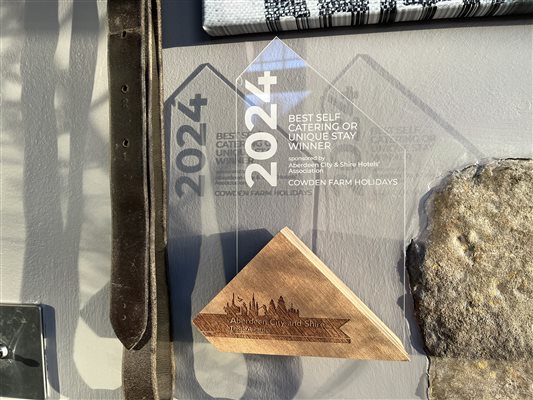 An award for 'Aberdeen City and Shire Best Self-catering or Unique Stay'